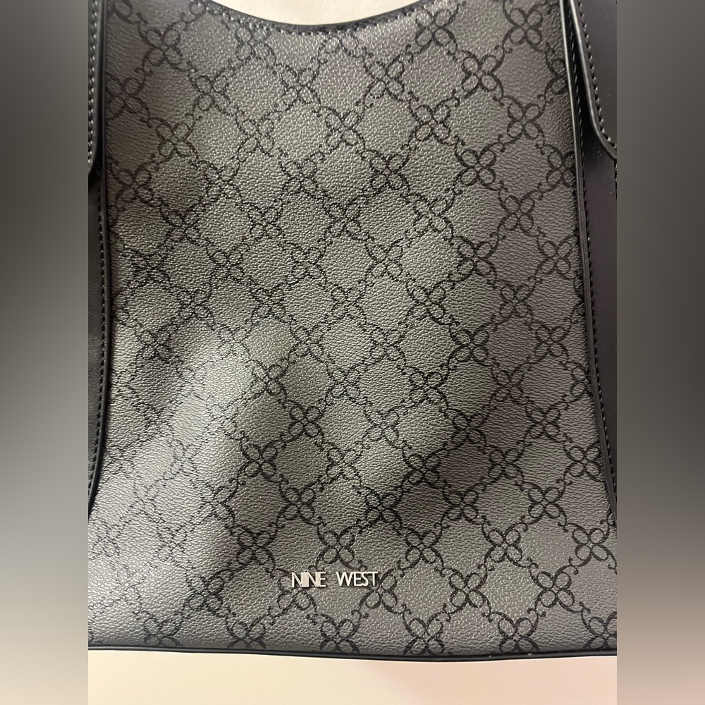 Nine West Black and Gray Patterned Tote - Picture 2 of 7